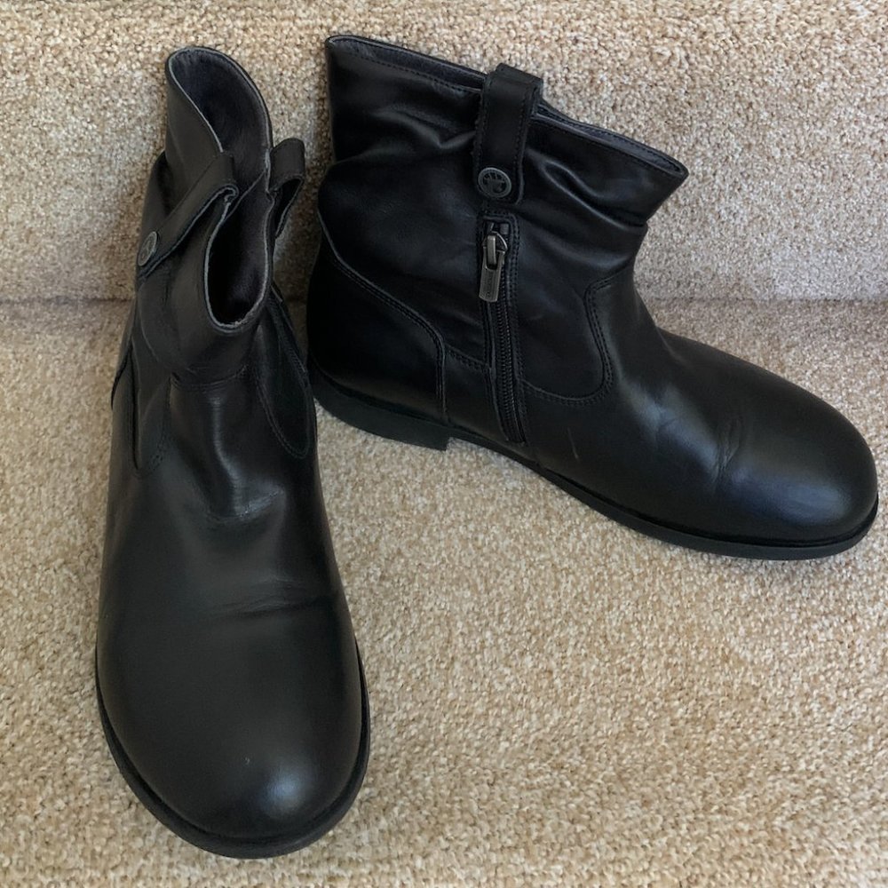 Birkenstock black leather boots, size 38 EU  (8 Womens) NWOT